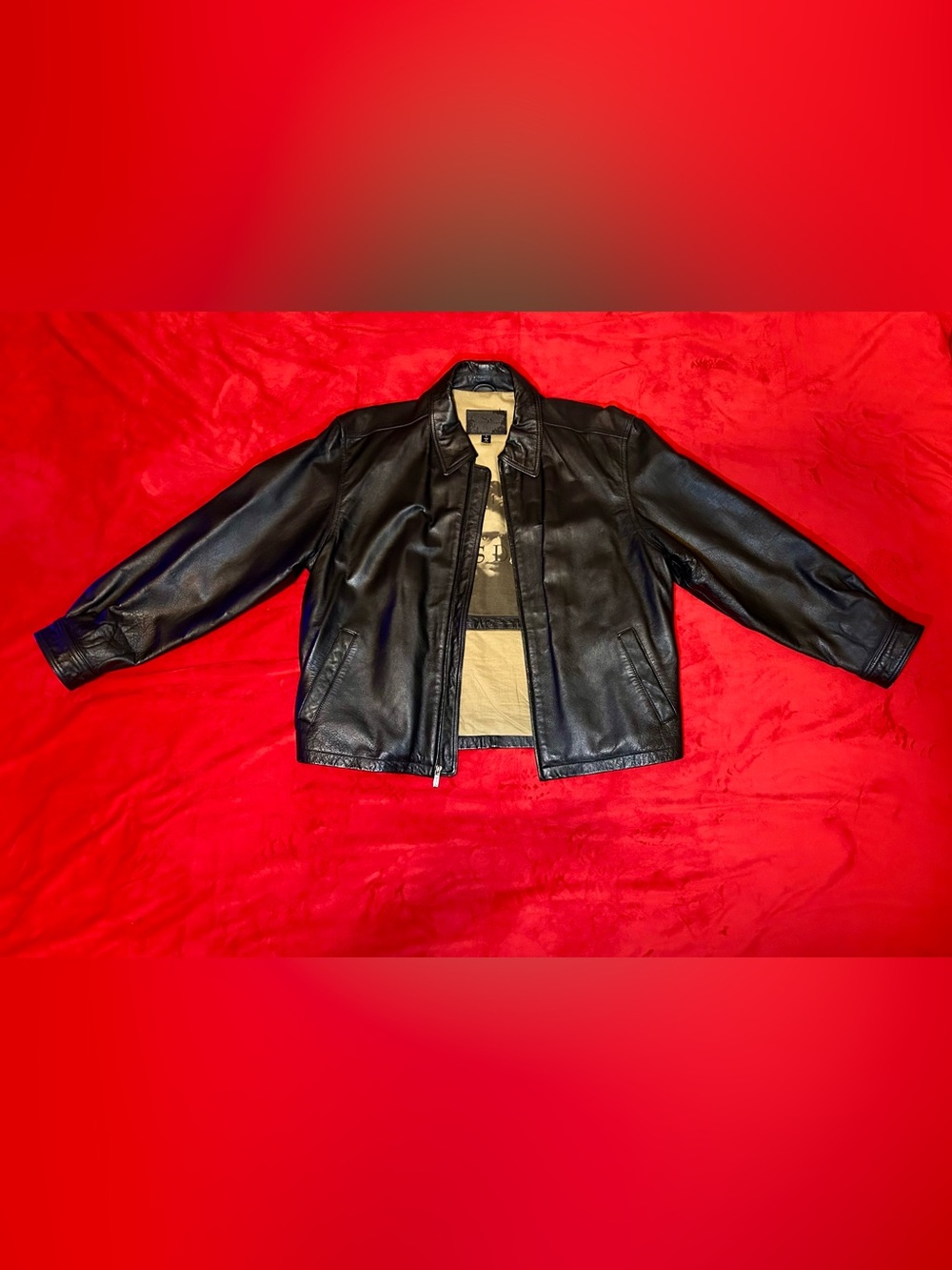 JAMES DEAN Black Leather Jacket - Classic Zip Front